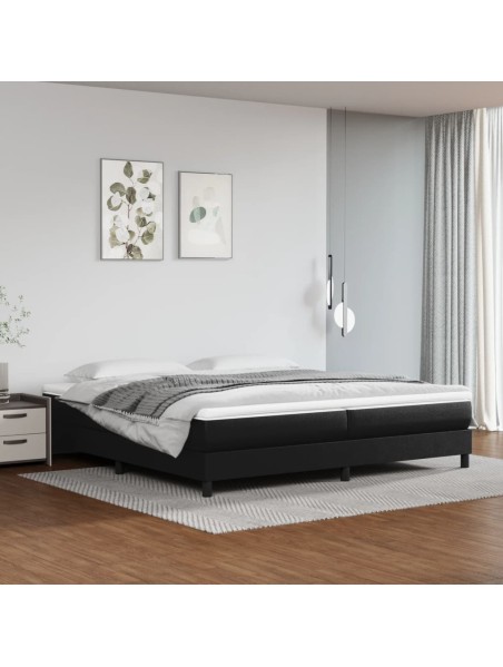 Boxspringbett mit Matratze Schwarz 200x200 cm Kunstleder