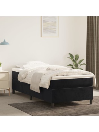 Boxspringbett mit Matratze Schwarz 90x190 cm Samt