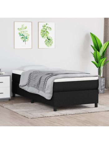 Boxspringbett mit Matratze Schwarz 80x200 cm Stoff