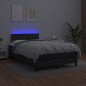 Boxspringbett mit Matratze & LED Schwarz 120x200 cm Kunstleder