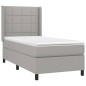 Boxspringbett mit Matratze & LED Hellgrau 90x200 cm Stoff