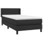 Boxspringbett mit Matratze Schwarz 90x200 cm Kunstleder