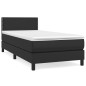 Boxspringbett mit Matratze Schwarz 100x200 cm Kunstleder