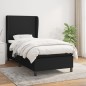 Boxspringbett mit Matratze Schwarz 100x200 cm Stoff