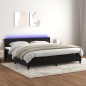 Boxspringbett mit Matratze & LED Schwarz 200x200 cm Samt