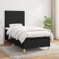 Boxspringbett mit Matratze Schwarz 100x200 cm Stoff