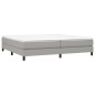 Boxspringbett mit Matratze Hellgrau 200x200 cm Stoff