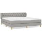 Boxspringbett mit Matratze Hellgrau 160x200 cm Stoff