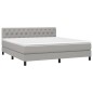 Boxspringbett mit Matratze Hellgrau 160x200 cm Stoff