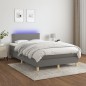 Boxspringbett mit Matratze & LED Dunkelgrau 120x200 cm Stoff