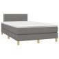 Boxspringbett mit Matratze & LED Dunkelgrau 120x200 cm Stoff