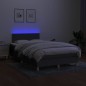 Boxspringbett mit Matratze & LED Dunkelgrau 120x200 cm Stoff