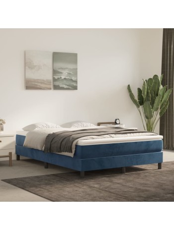 Boxspringbett Dunkelblau 140x190 cm Samt