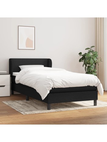 Boxspringbett mit Matratze Schwarz 90x200 cm Stoff