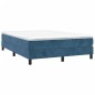 Boxspringbett mit Matratze Dunkelblau 140x200 cm Samt