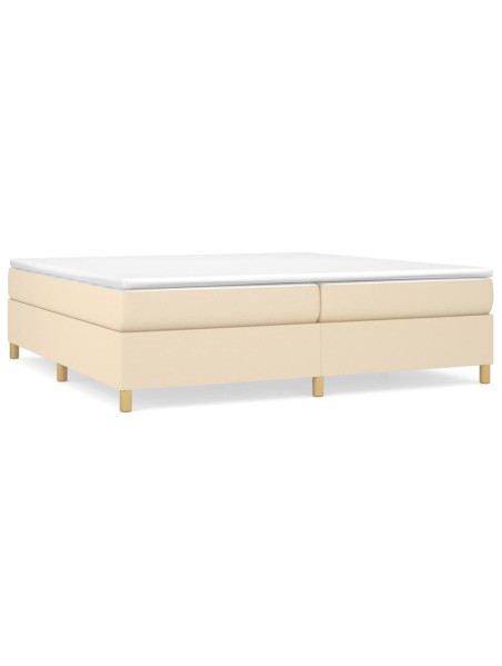 Boxspringbett Creme 200x200 cm Stoff