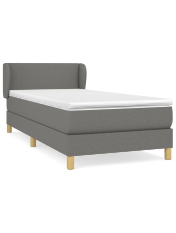 Boxspringbett mit Matratze Dunkelgrau 90x200 cm Stoff