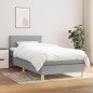 Boxspringbett mit Matratze Hellgrau 90x190 cm Stoff