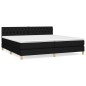 Boxspringbett mit Matratze Schwarz 200x200 cm Stoff