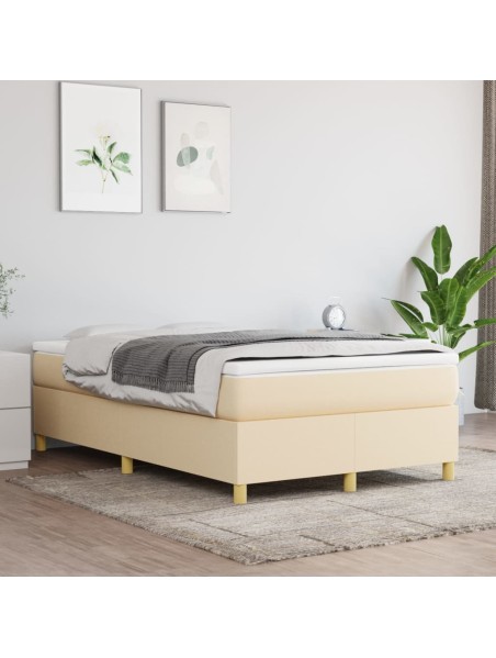 Boxspringbett Creme 120x200 cm Stoff