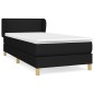 Boxspringbett mit Matratze Schwarz 100x200 cm Stoff