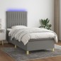 Boxspringbett mit Matratze & LED Dunkelgrau 90x190 cm Stoff