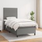 Boxspringbett mit Matratze Dunkelgrau 90x190 cm Stoff