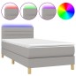 Boxspringbett mit Matratze & LED Hellgrau 100x200 cm Stoff