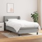 Boxspringbett mit Matratze Hellgrau 90x200 cm Stoff