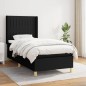 Boxspringbett mit Matratze Schwarz 90x190 cm Stoff