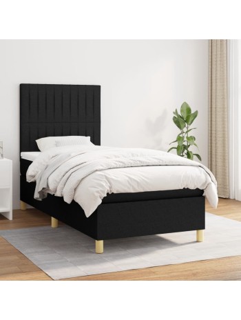 Boxspringbett mit Matratze Schwarz 90x190 cm Stoff