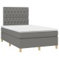 Boxspringbett mit Matratze Dunkelgrau 120x200 cm Stoff