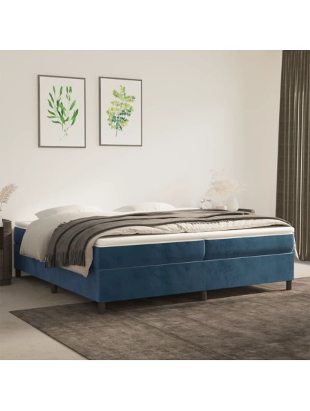 Boxspringbett Dunkelblau 200x200 cm Samt