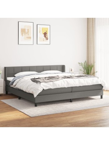 Boxspringbett mit Matratze Dunkelgrau 200x200 cm Stoff