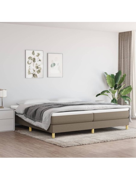 Boxspringbett Taupe 200x200 cm Stoff