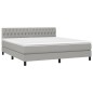 Boxspringbett mit Matratze Hellgrau 180x200 cm Stoff