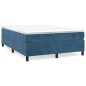 Boxspringbett mit Matratze Dunkelblau 140x190 cm Samt