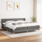 Boxspringbett mit Matratze Dunkelgrau 200x200 cm Stoff