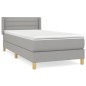 Boxspringbett mit Matratze Hellgrau 80x200 cm Stoff