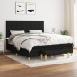 Boxspringbett mit Matratze Schwarz 180x200 cm Stoff