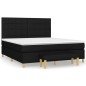 Boxspringbett mit Matratze Schwarz 180x200 cm Stoff