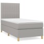 Boxspringbett mit Matratze Hellgrau 90x200 cm Stoff