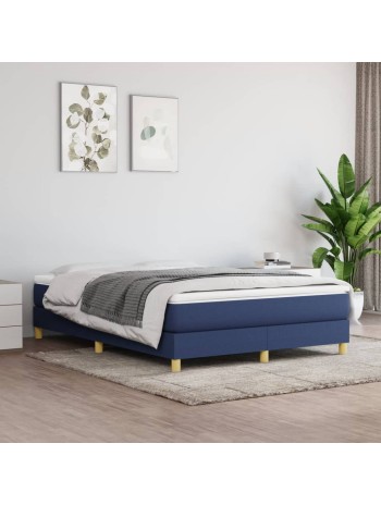 Boxspringbett mit Matratze Blau 140x200 cm Stoff