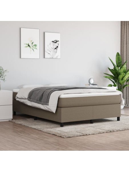 Boxspringbett mit Matratze Taupe 140x200 cm Stoff