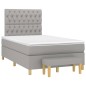 Boxspringbett mit Matratze Hellgrau 120x200 cm Stoff