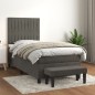 Boxspringbett mit Matratze Dunkelgrau 90x200 cm Samt