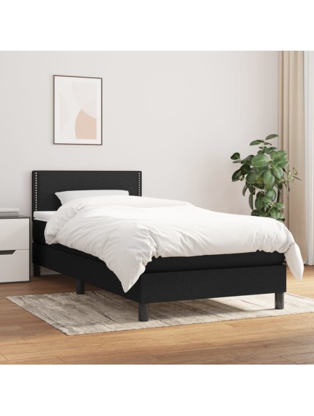 Boxspringbett mit Matratze Schwarz 90x190 cm Stoff