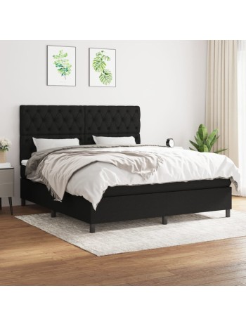 Boxspringbett mit Matratze Schwarz 160x200 cm Stoff