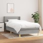 Boxspringbett mit Matratze Hellgrau 90x190 cm Stoff