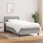 Boxspringbett mit Matratze Hellgrau 90x190 cm Stoff